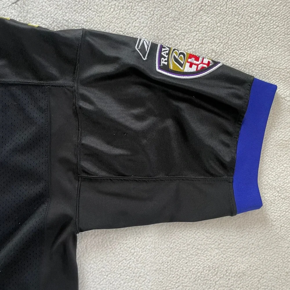 Cropped Cut Off Reebok Mens 52 Baltimore Ravens Joe Flacco 5‎ Jersey Black R700A